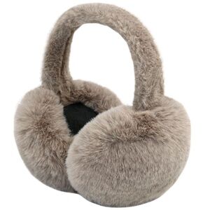 🌻4/$20 Faux Fur Taupe Foldable Trendy Oversized One Size Earmuffs New